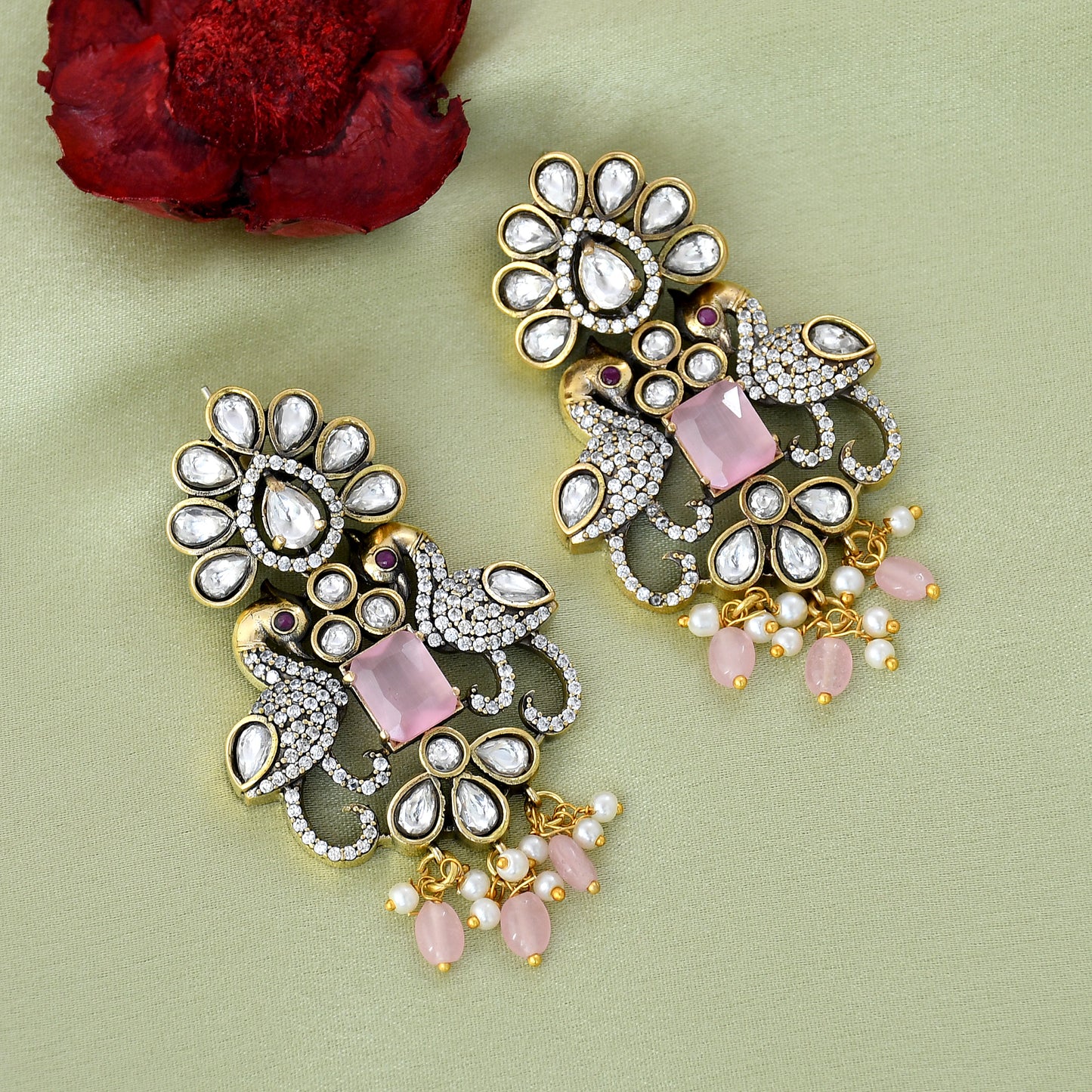 Peacock Victorian Pendant Set