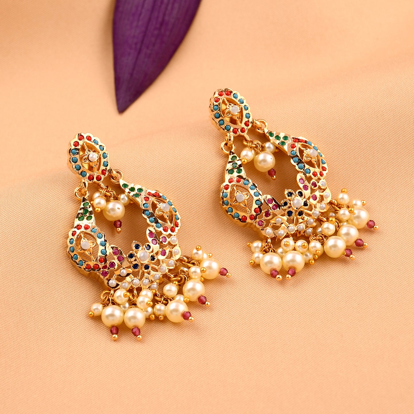 Jadaau Chandbali Style Earrings