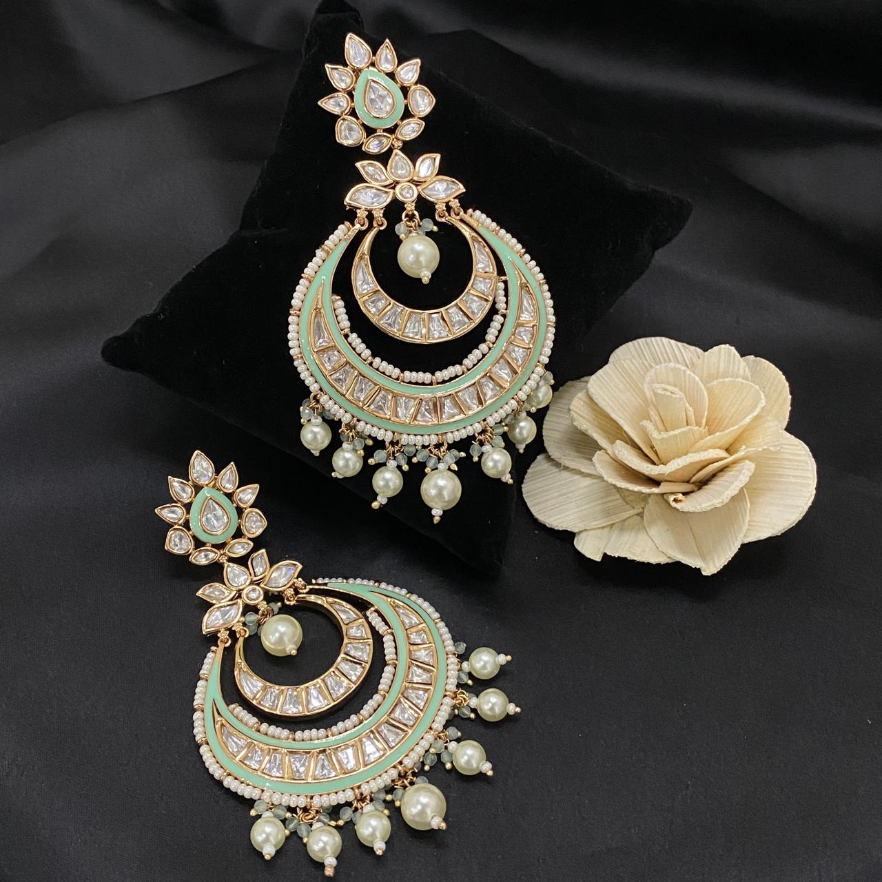Meenakari Elegant Chandbali Earrings