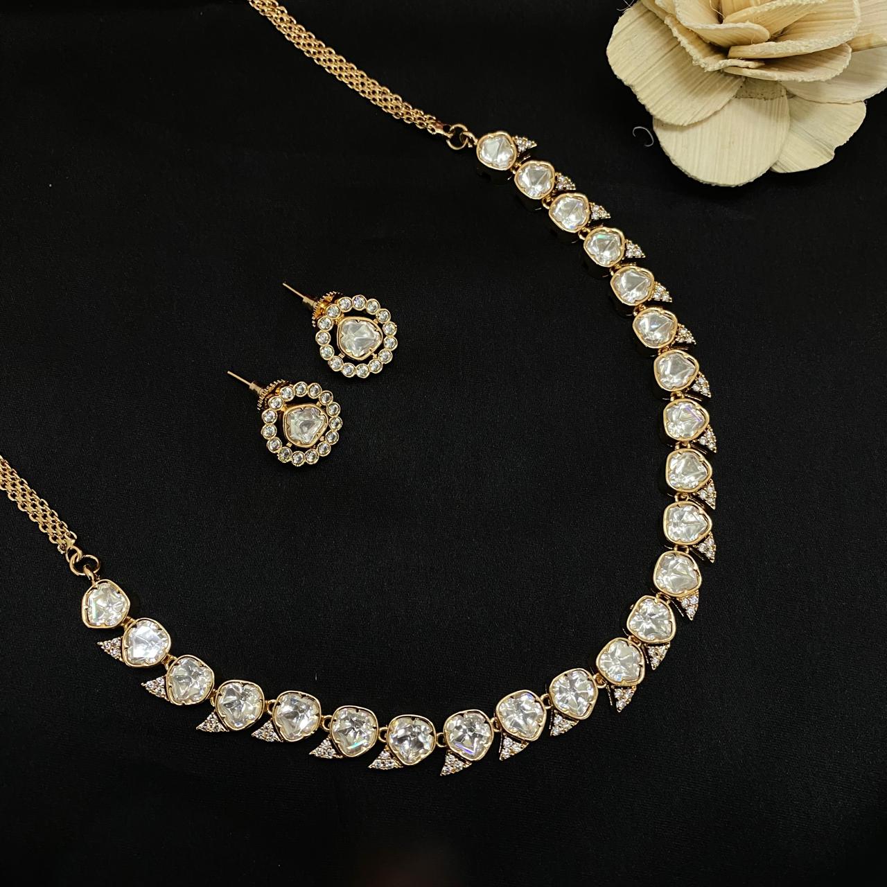 Designer Kundan Polki Necklace Set