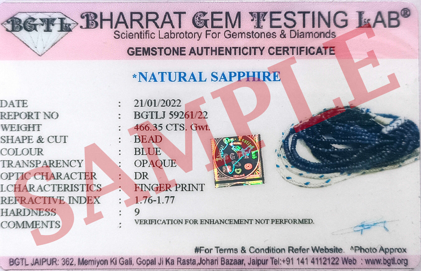 Blue Sapphire Beads Necklace