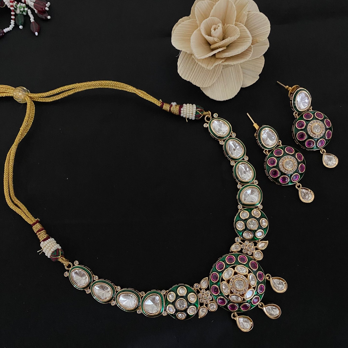 Meenakari Kundan Necklace Set