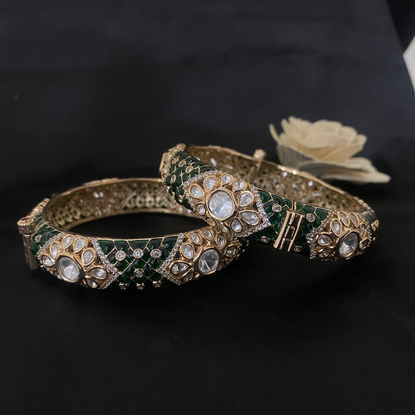 Meenakari Kundan Polki Bangles