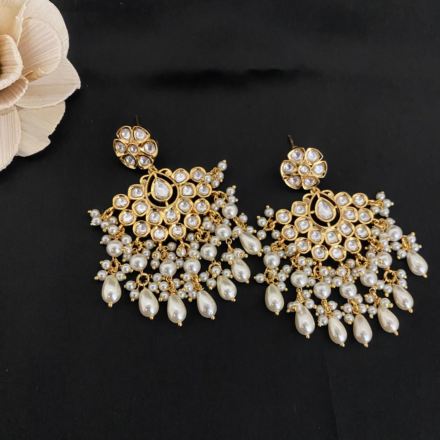 Elegant Kundan Chandbali Earrings