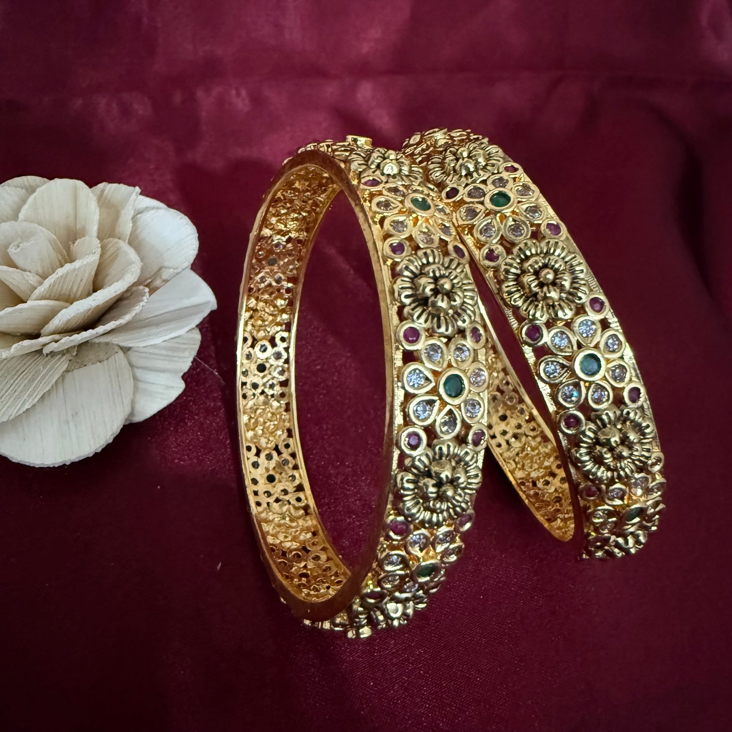 Antique Flower Design Bangles Set