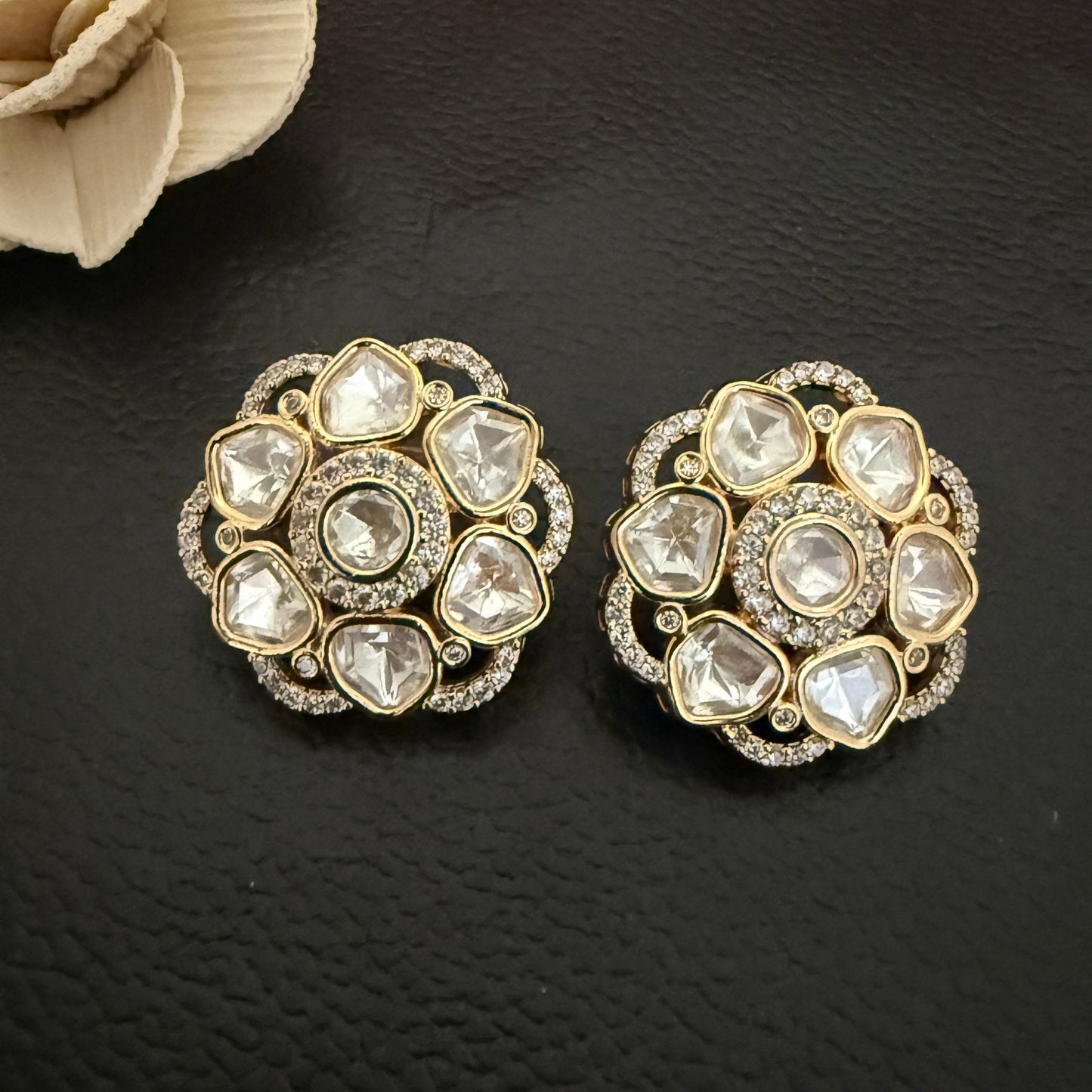 Elegant Kundan Polki Studs