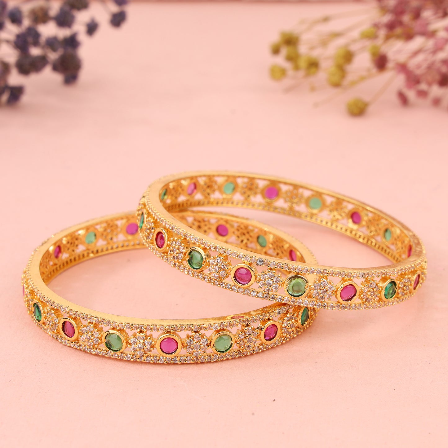 Antique Gold Plated Bangle Set