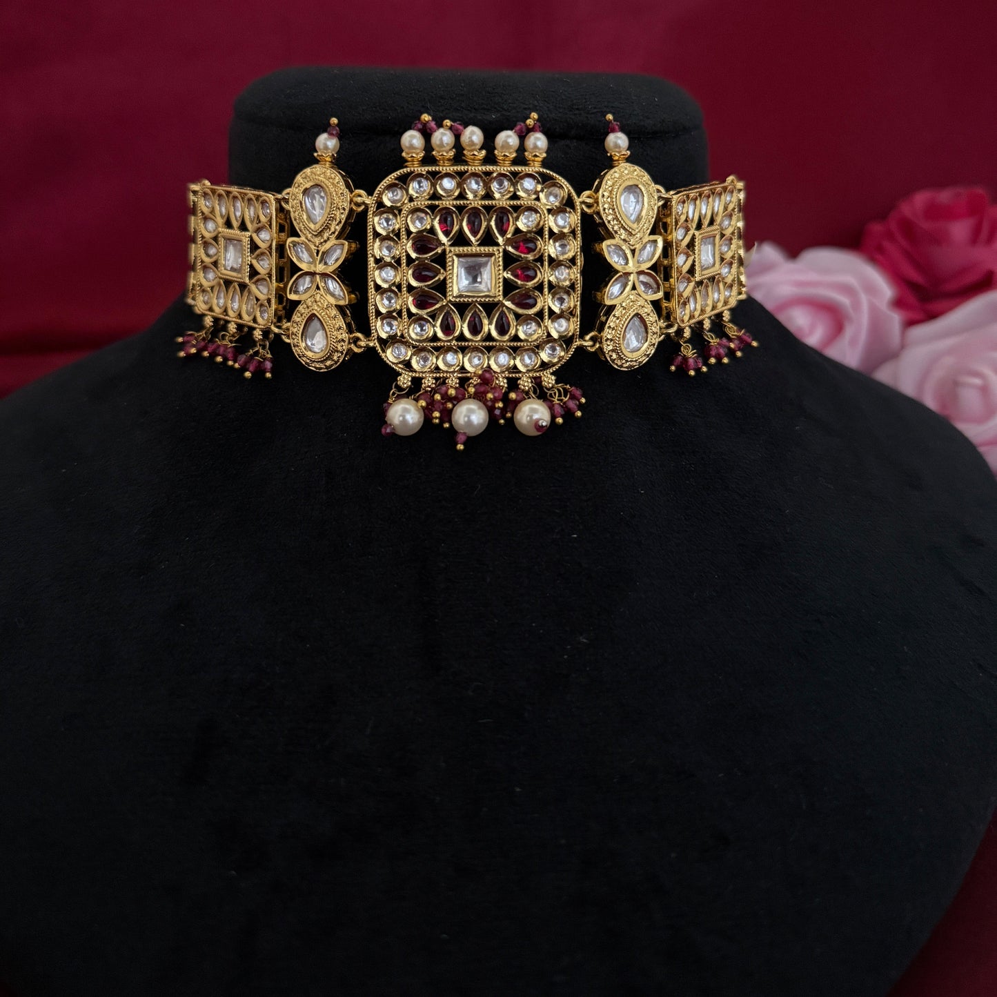 Kundan Polki Choker with Jumka