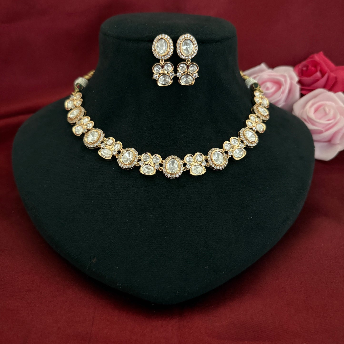 Uncut Kundan Polki Necklace Set