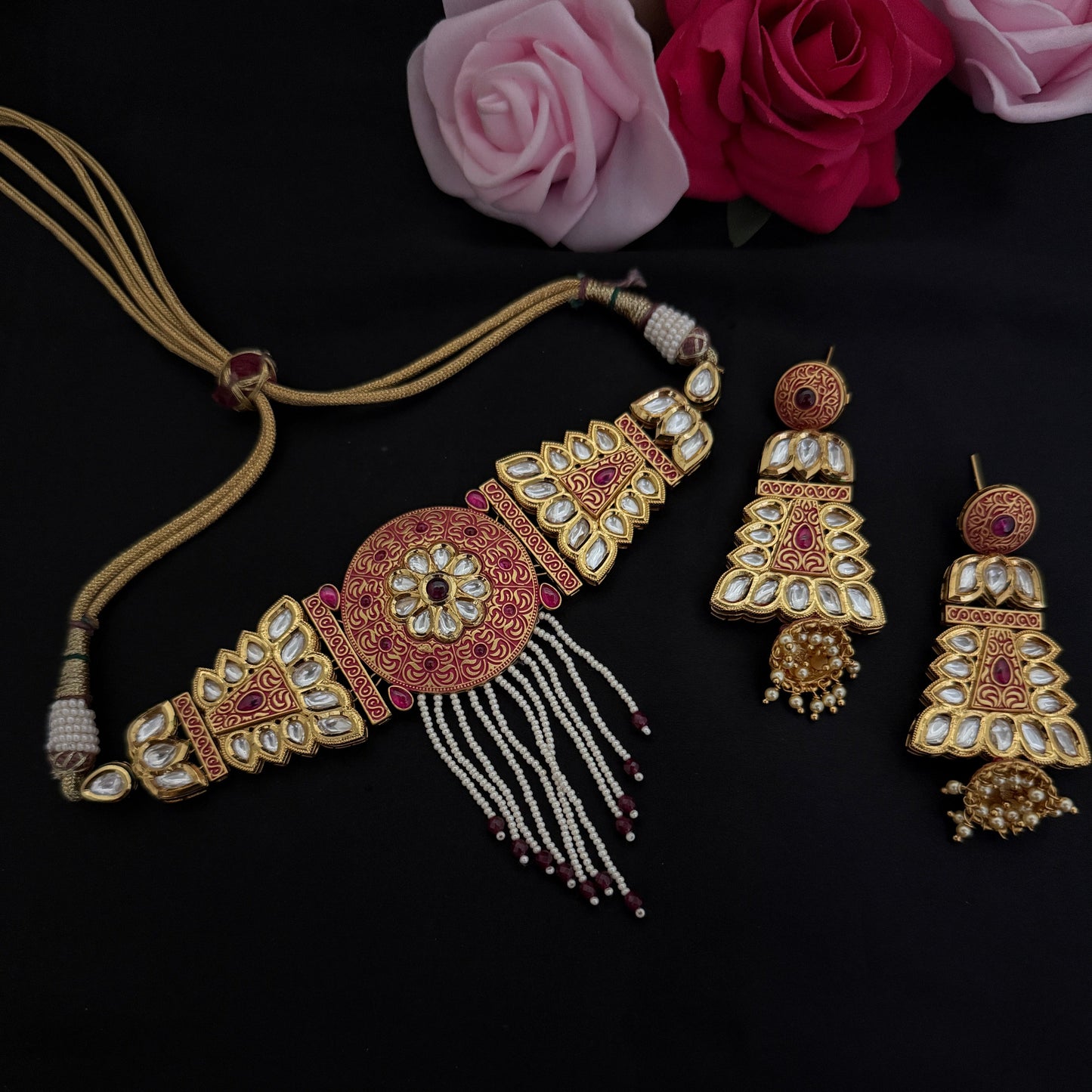 Traditional Kundan Polki Choker Set