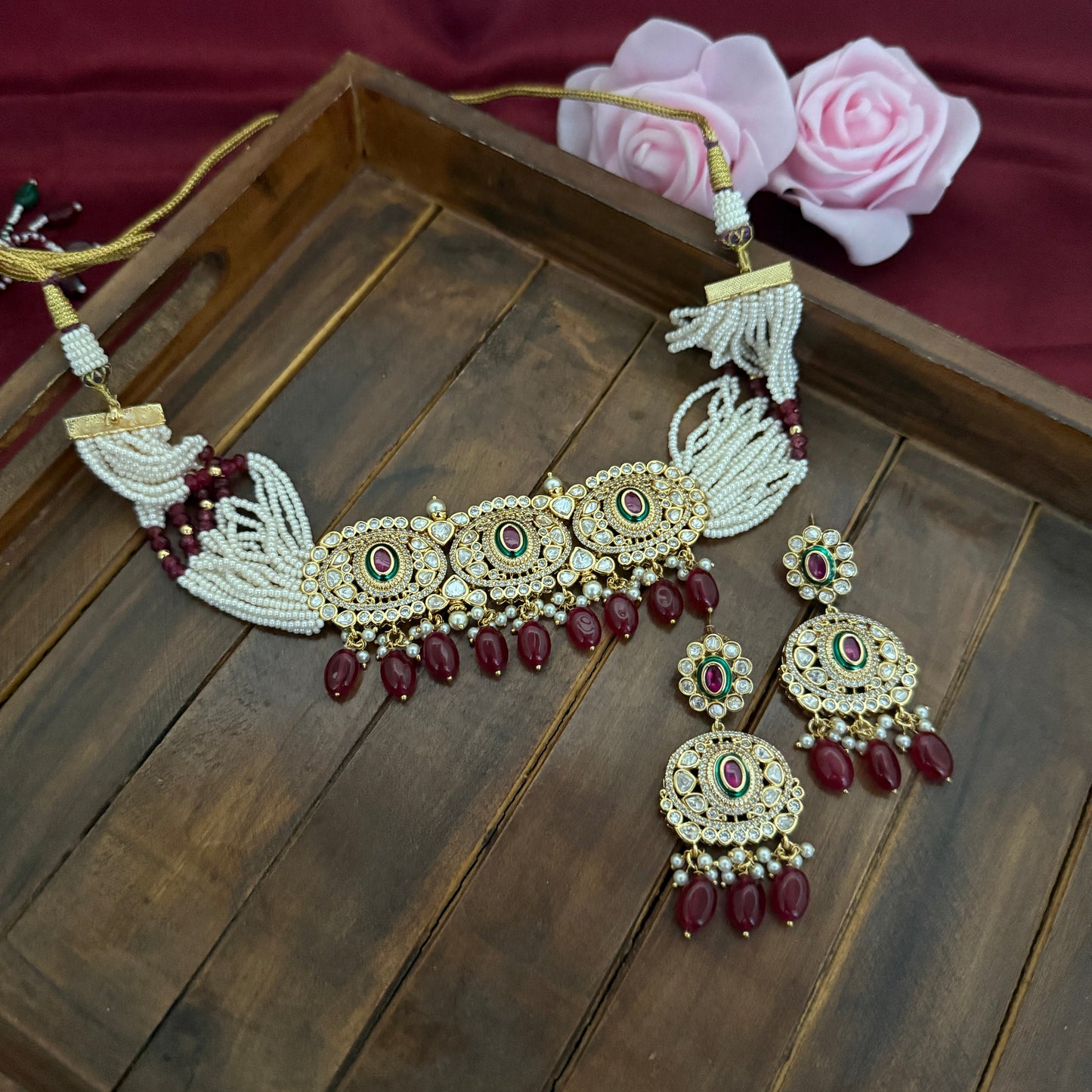 Traditional Kundan Polki Choker Set