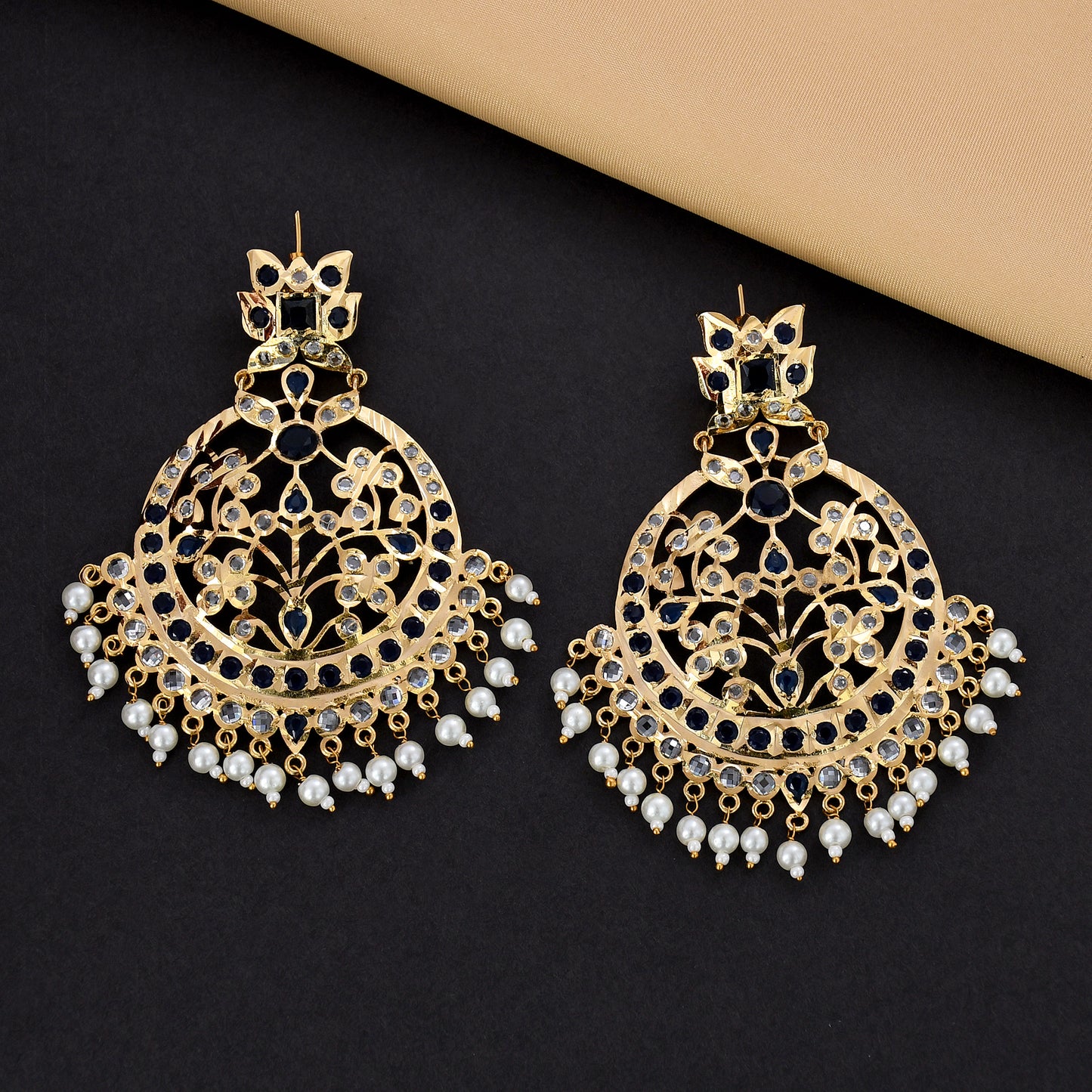 Gold Plated Chandbali Earrings