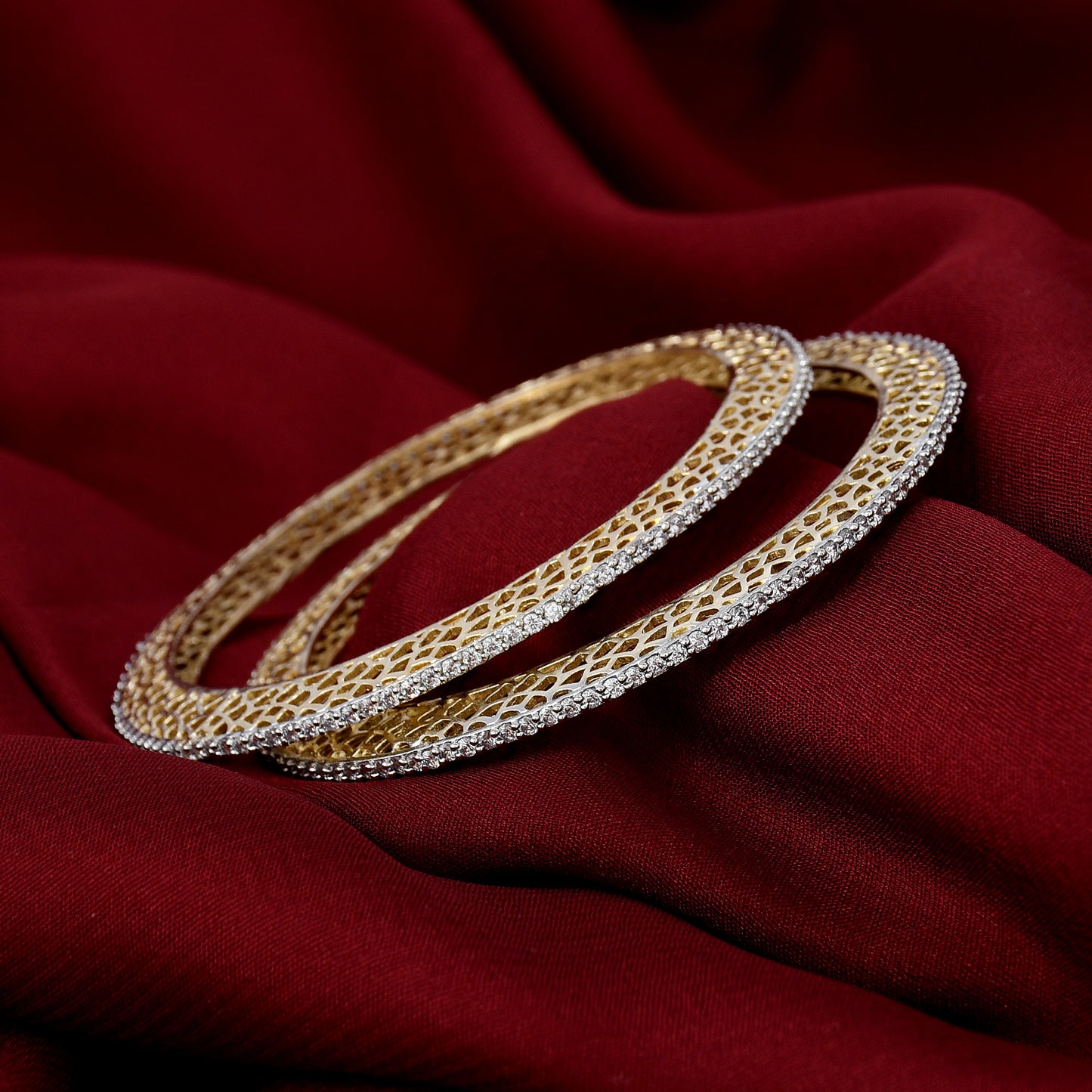 Cubic Zirconia Bangle in Gold Plating