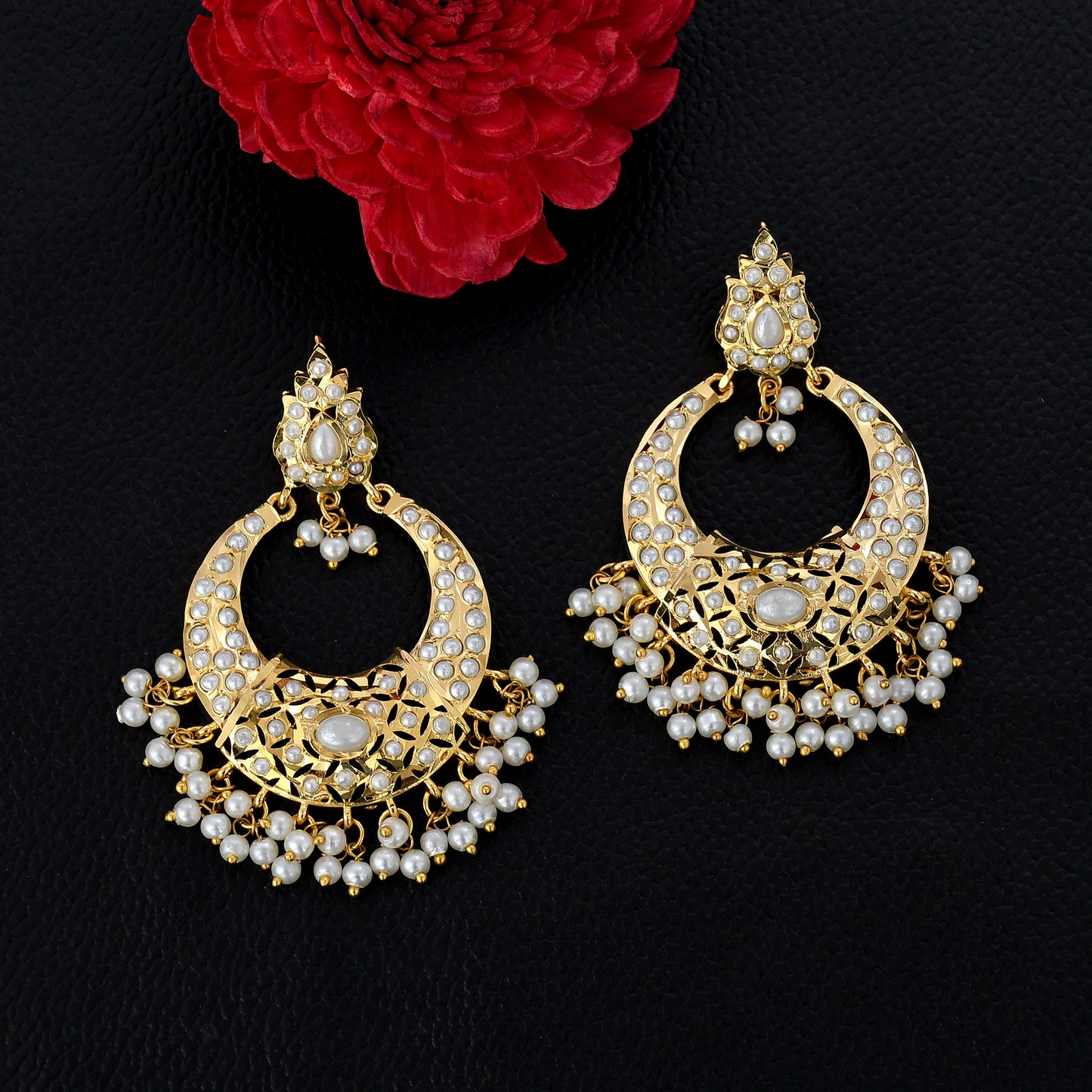 Gold Plated Beautiful Chandbali Earrings