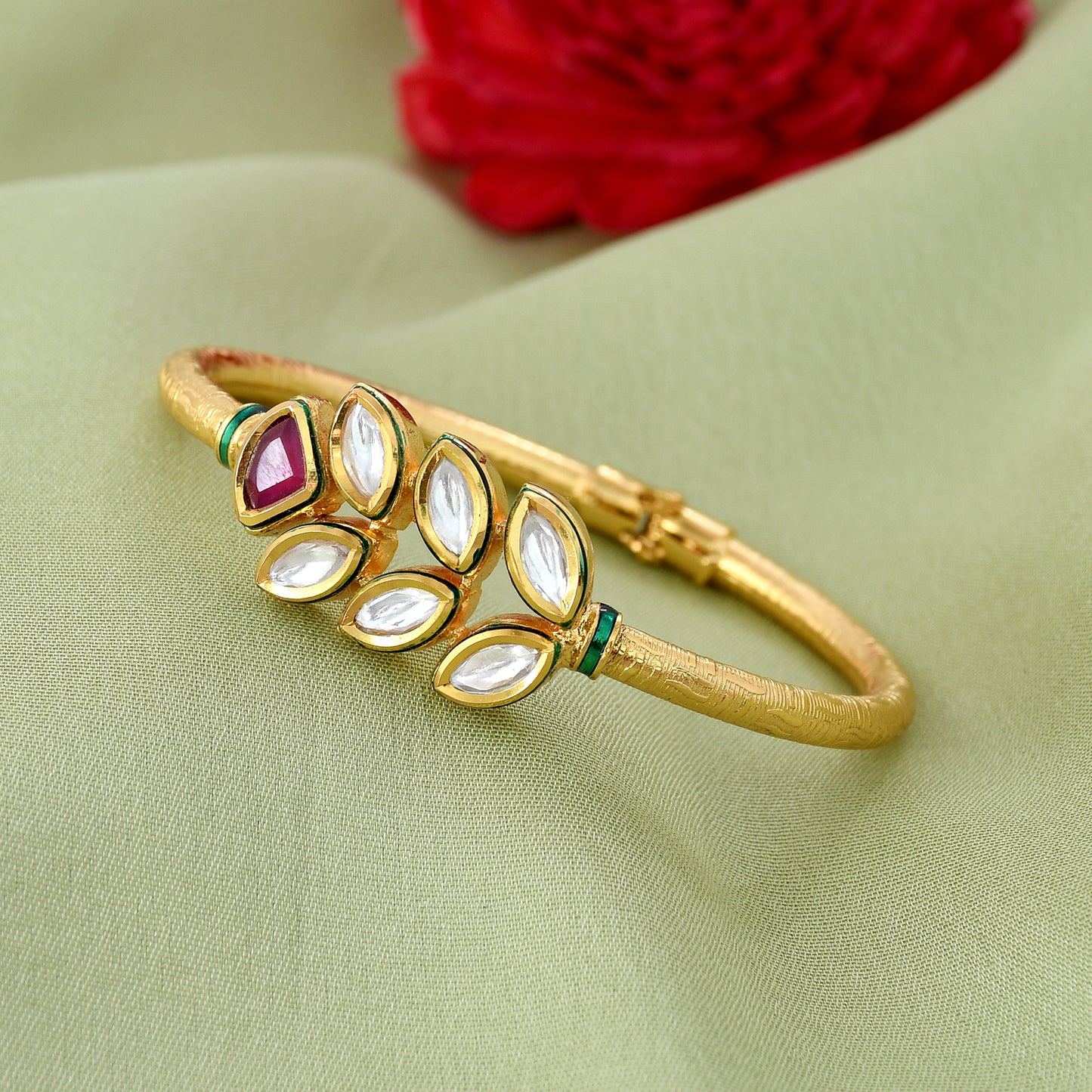 Kundan Bracelet with Meenakari Work