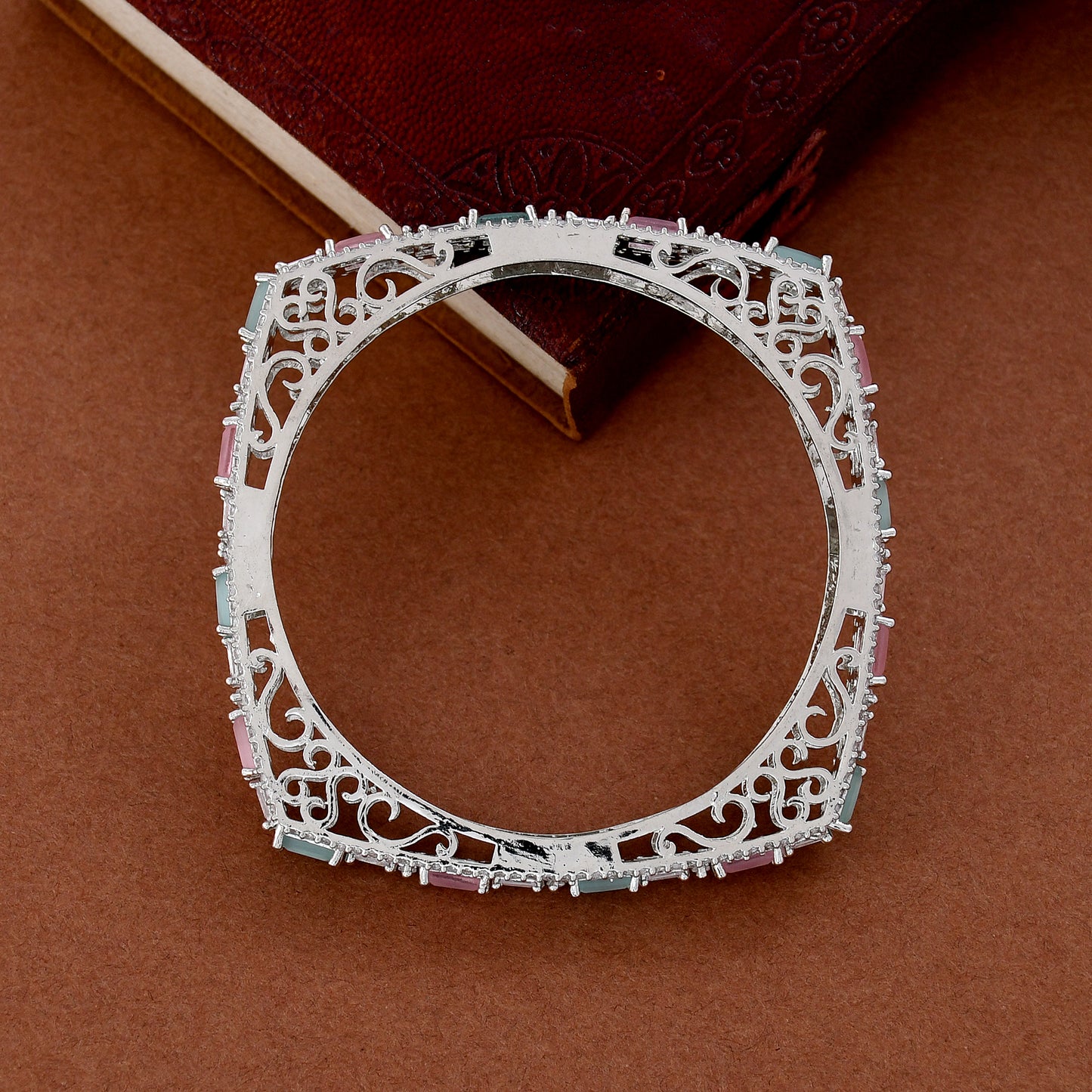 SILVER PLATED ZIRCON BANGLES