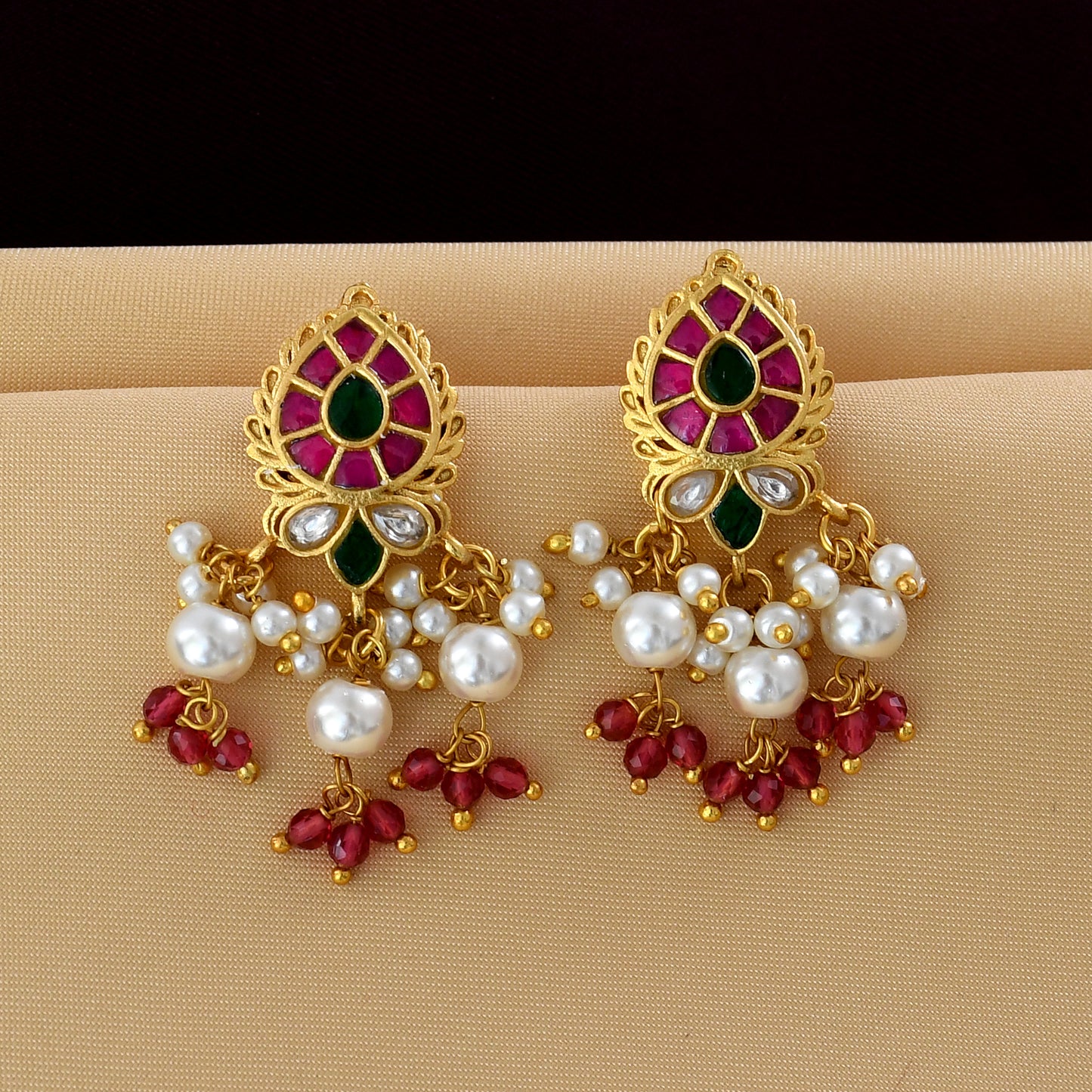 GOLD PLATED KEMPU JADAU EARRING