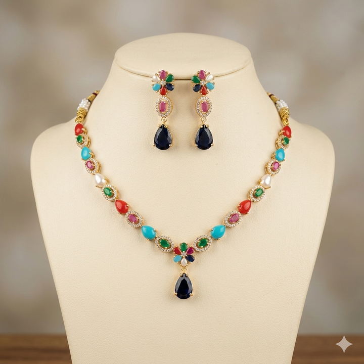 Navratan Necklace Set for Women