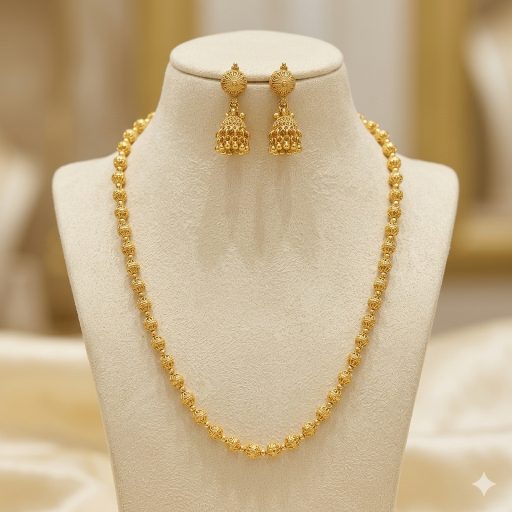 Mala Necklace with Studs
