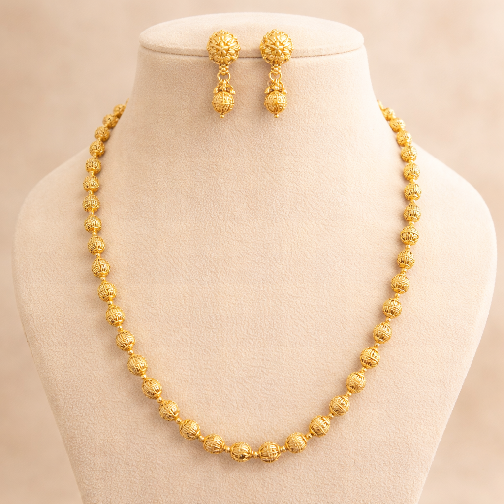 Golden Ball Antique Necklace Set