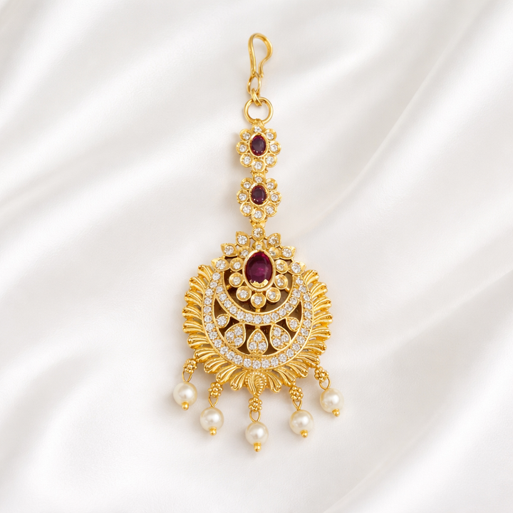 Designer Gold Polish Maang Tikka