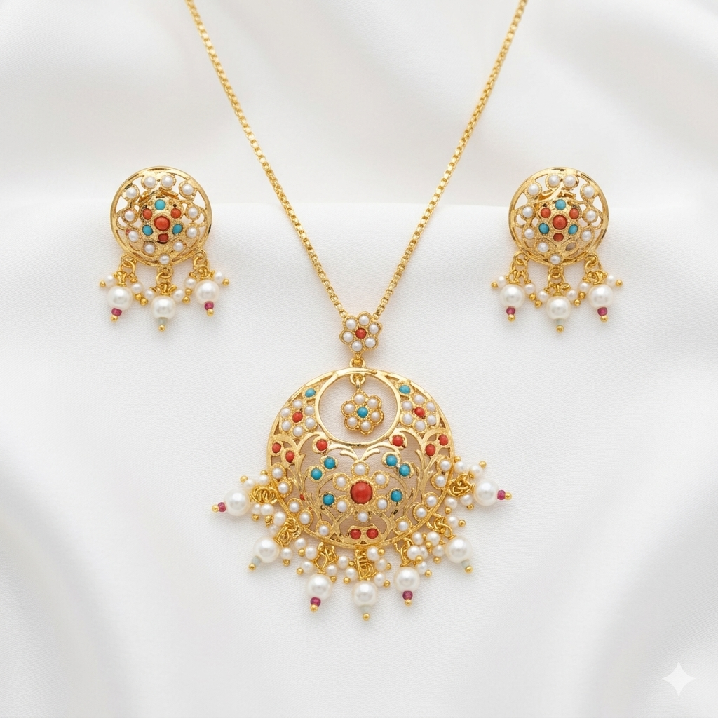 Pearl Pendant Necklace Set