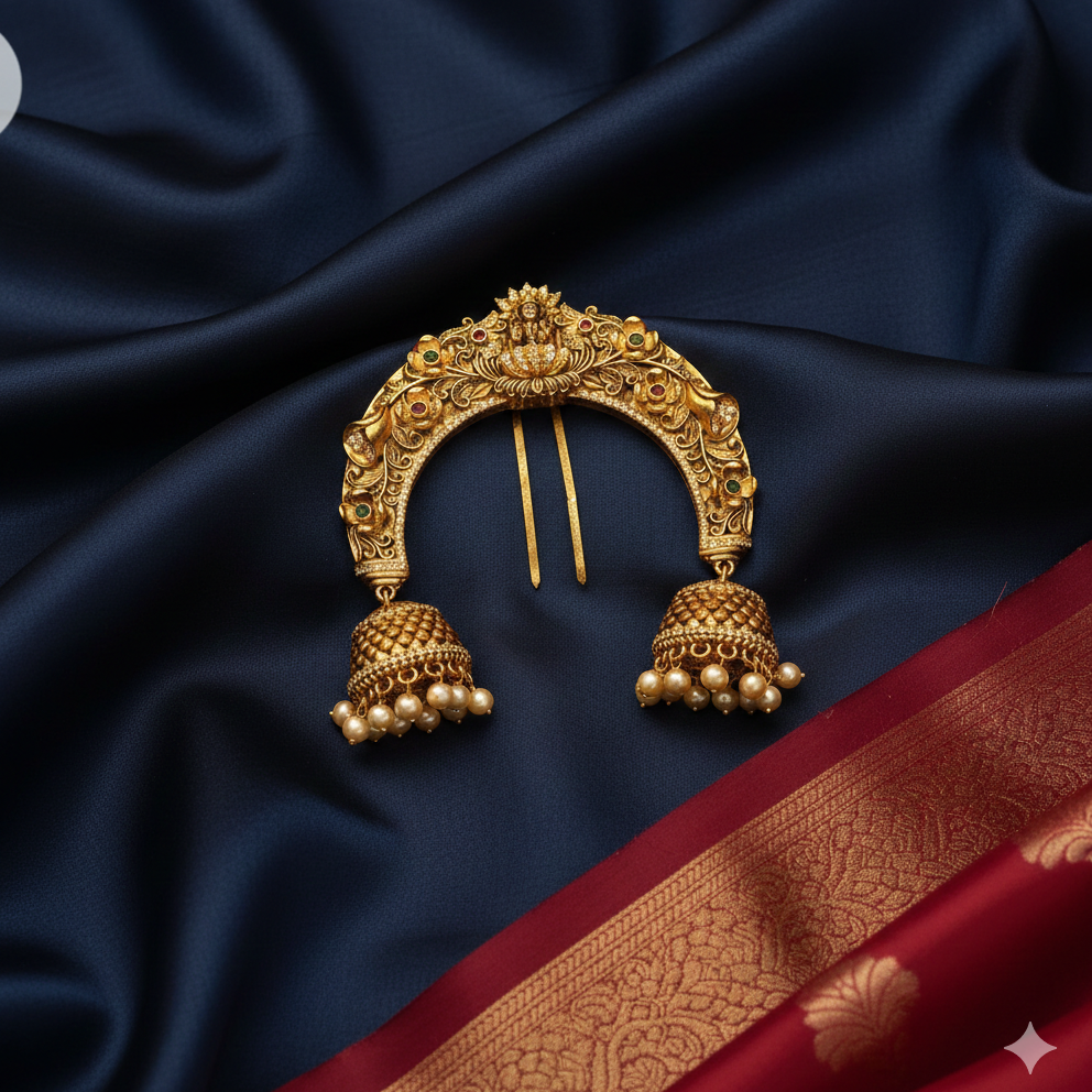 Lakshmi Floral Arch Hair Bun Clip