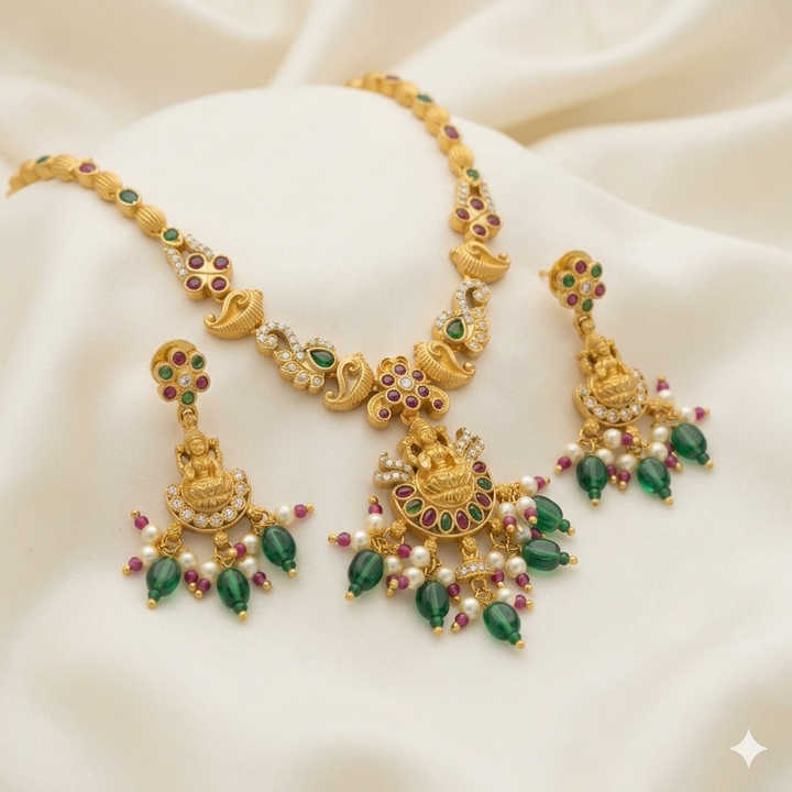 Laxmi Temple Antique Necklace Set