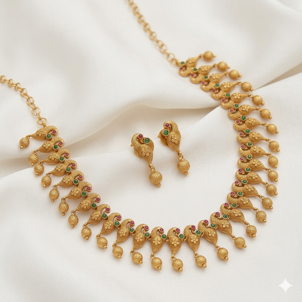 Peacock Design Antique Necklace Set
