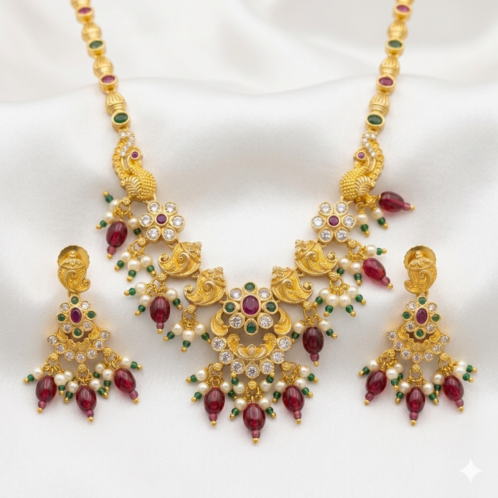 Peacock design Antique Necklace Set