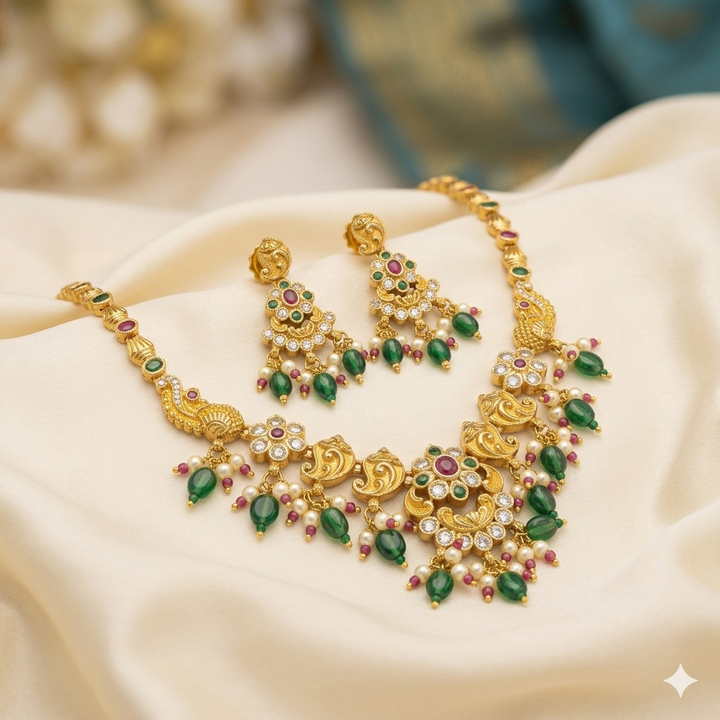 Peacock design Antique Necklace Set