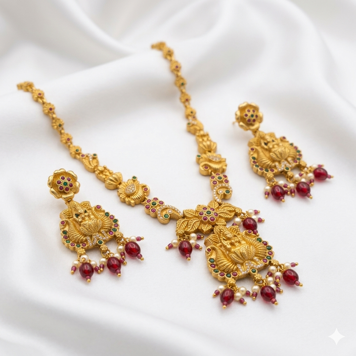 Laxmi Temple Antique Necklace Set