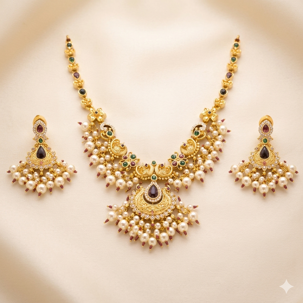 Pecock Designer Necklace Set
