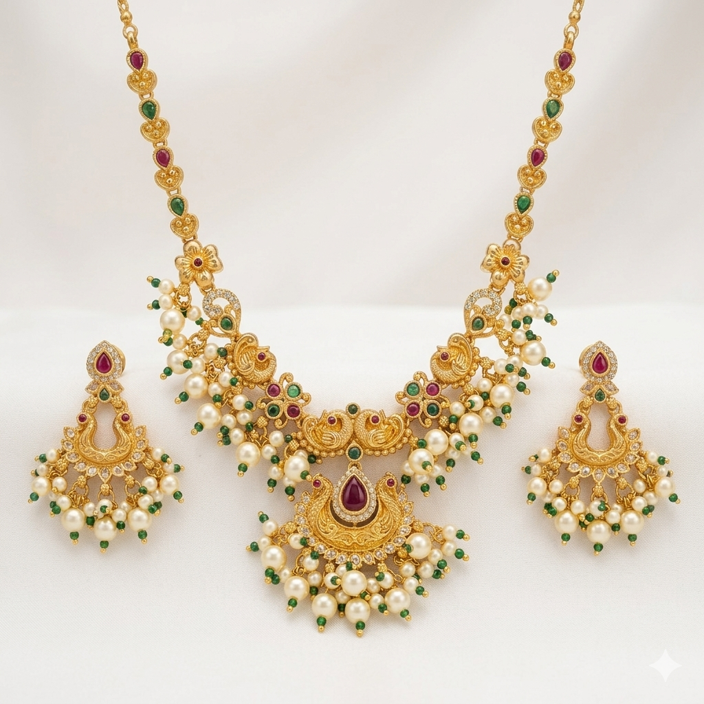 Pecock Designer Necklace Set