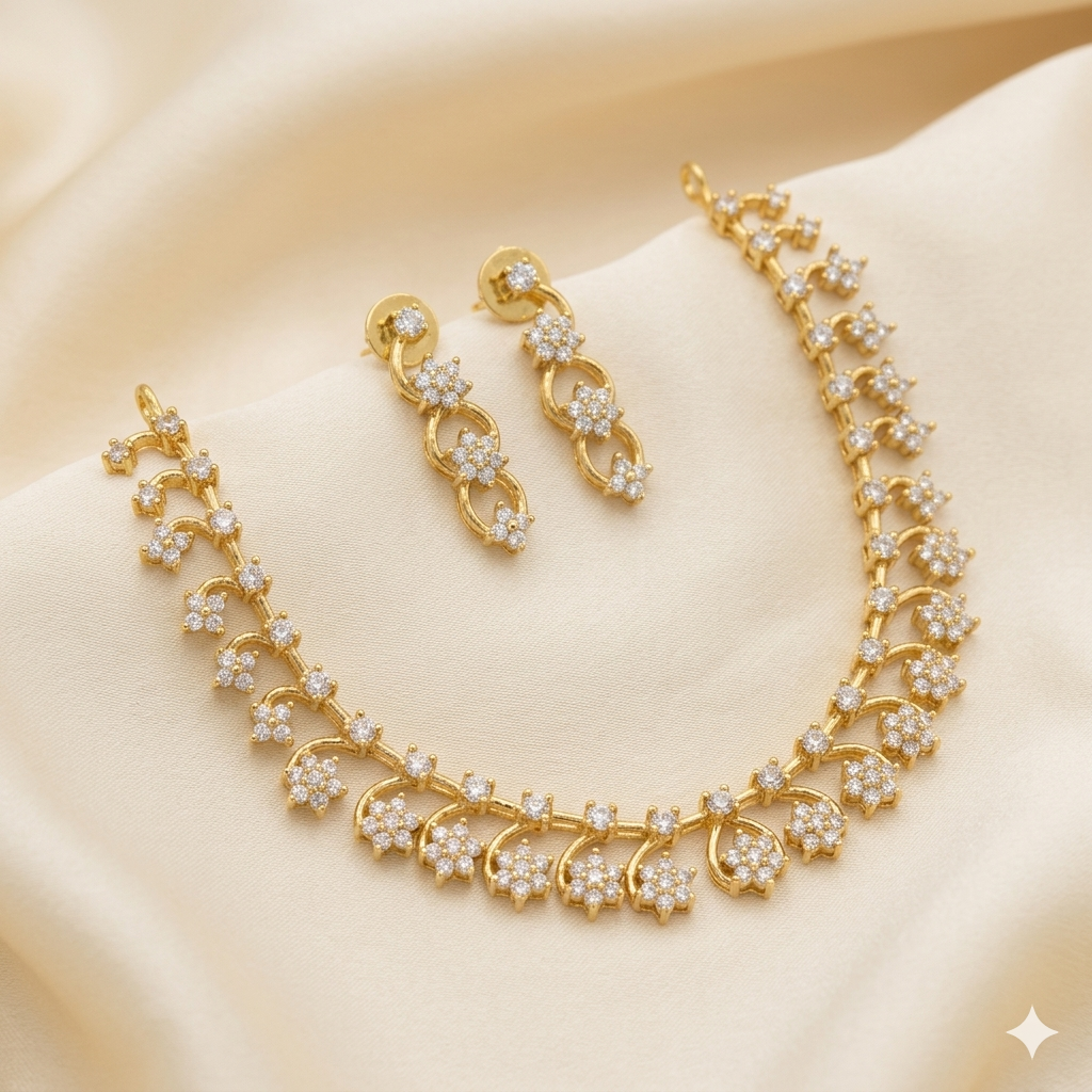 Fancy Diamond Jewelery Set Necklace