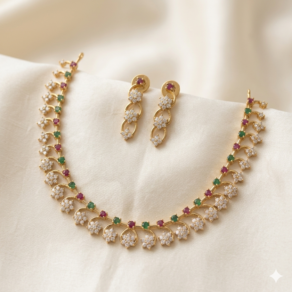 Fancy Diamond Jewelery Set Necklace