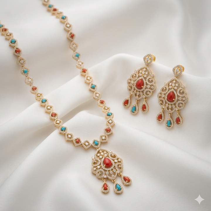 Elegant Pearl Set Necklace Set