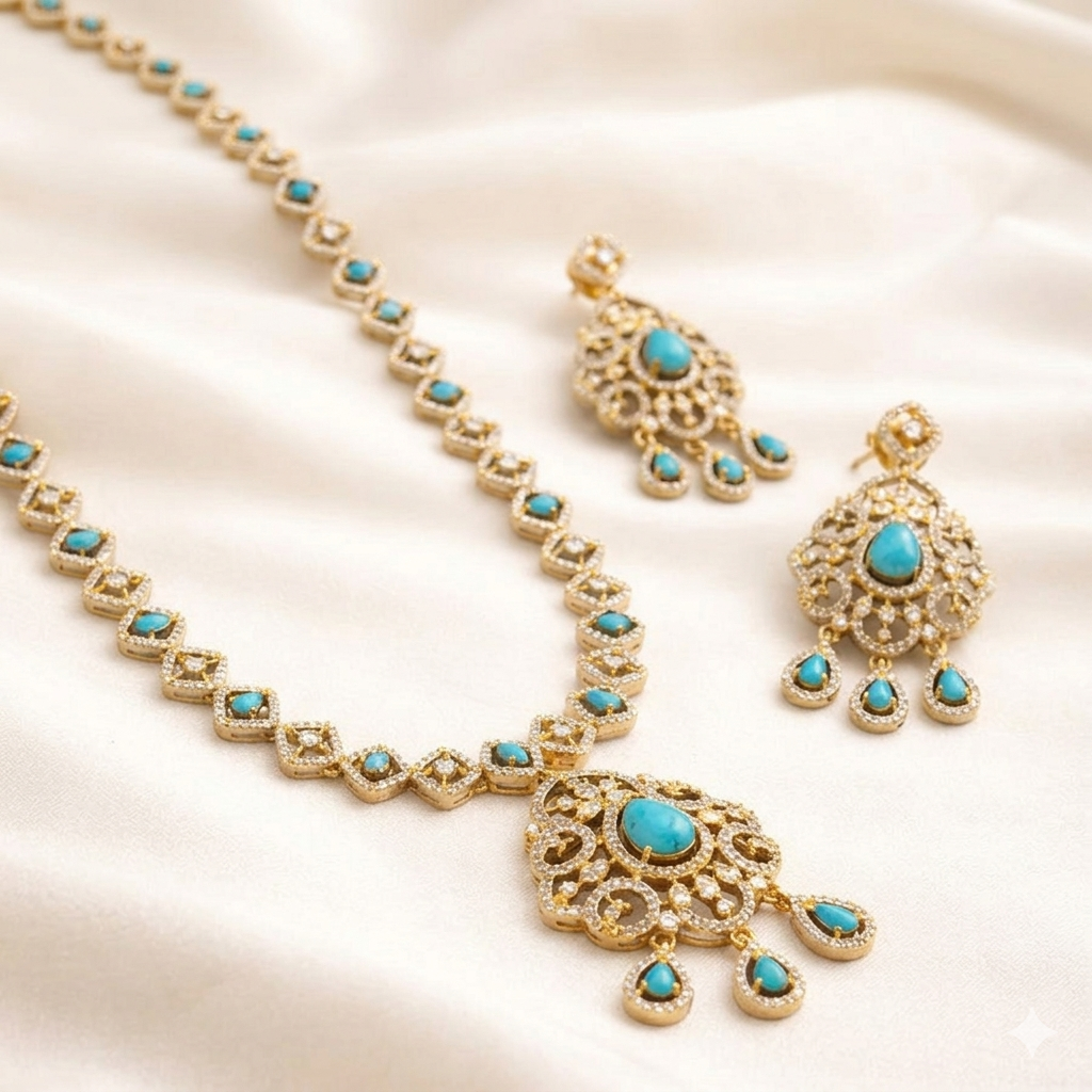 Elegant Pearl Set Necklace Set