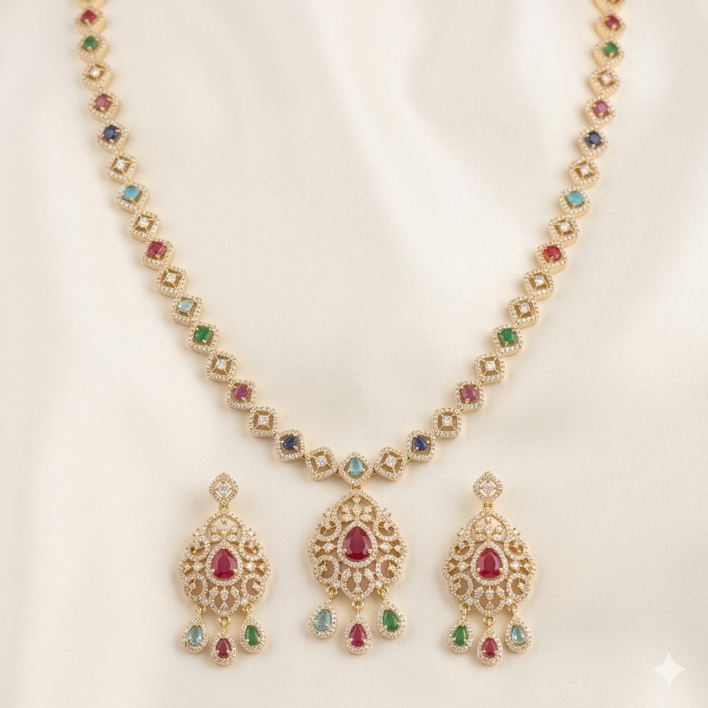Elegant Pearl Set Necklace Set