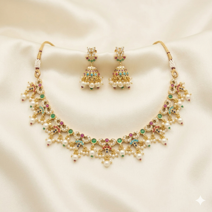 Pearl Necklace Set Jhumka