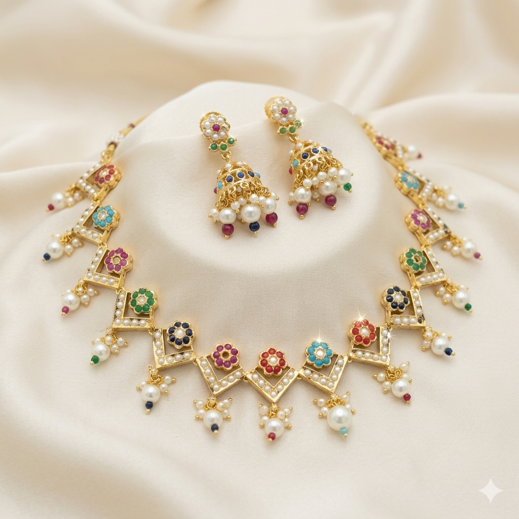 Jadaau Pearl Necklace Set