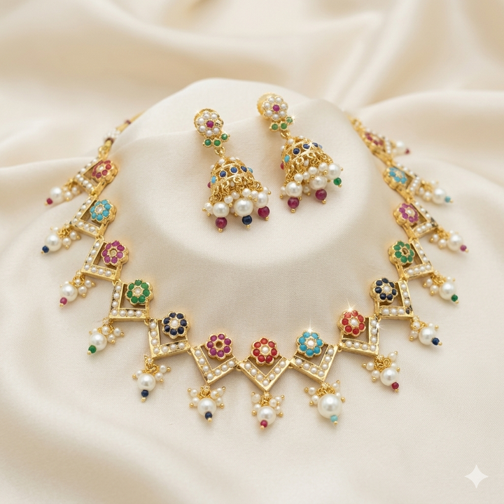 Jadaau Pearl Necklace Set
