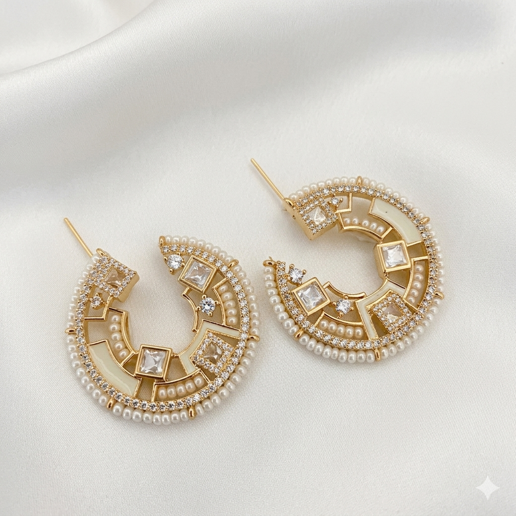 Ethnic Oversized Stud Earrings