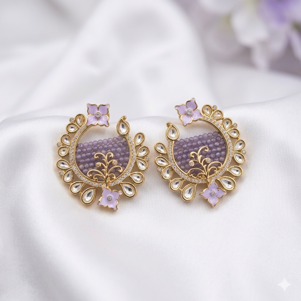 Beautiful Kundan Polki Earrings