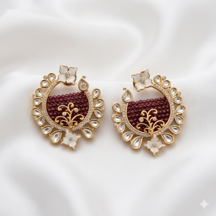 Beautiful Kundan Polki Earrings