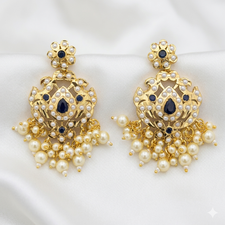 Gold Plated Jadau Earrings