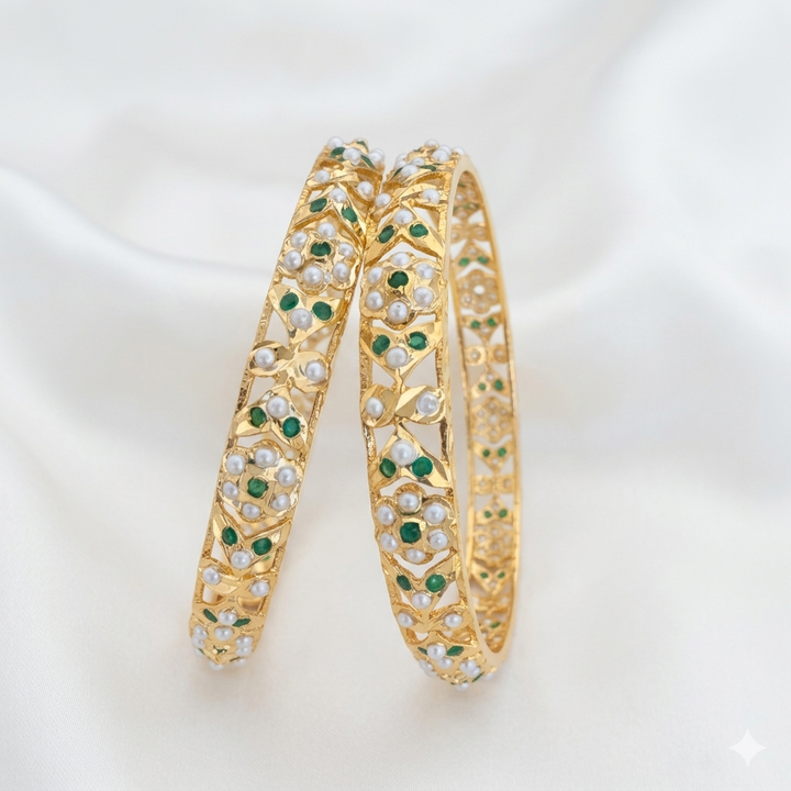 Gold Plated Jadau Bangle