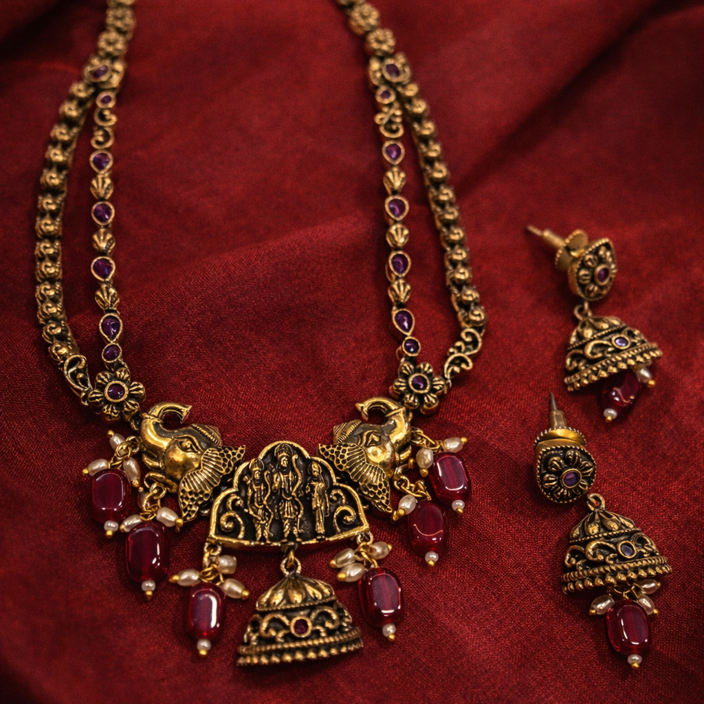 Temple Design Antique Necklace Set