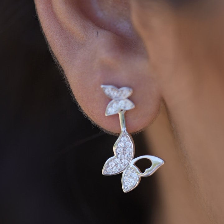 Butterfly Diamond 925 Sterling Silver Earring