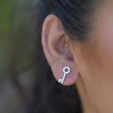 Key & Lock Design 925 Sterling Silver Studs